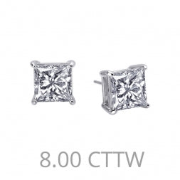 Princess Cut 8.0 Ctw Simulated Diamond Stud Earrings - Lafonn E0118CLP00